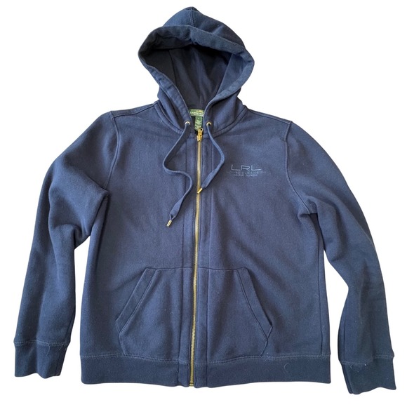 Lauren Ralph Lauren Tops - LRL Lauren Jeans Co Ralph Lauren Full Zip Hoodie Women L Navy Fleece Sweatshirt